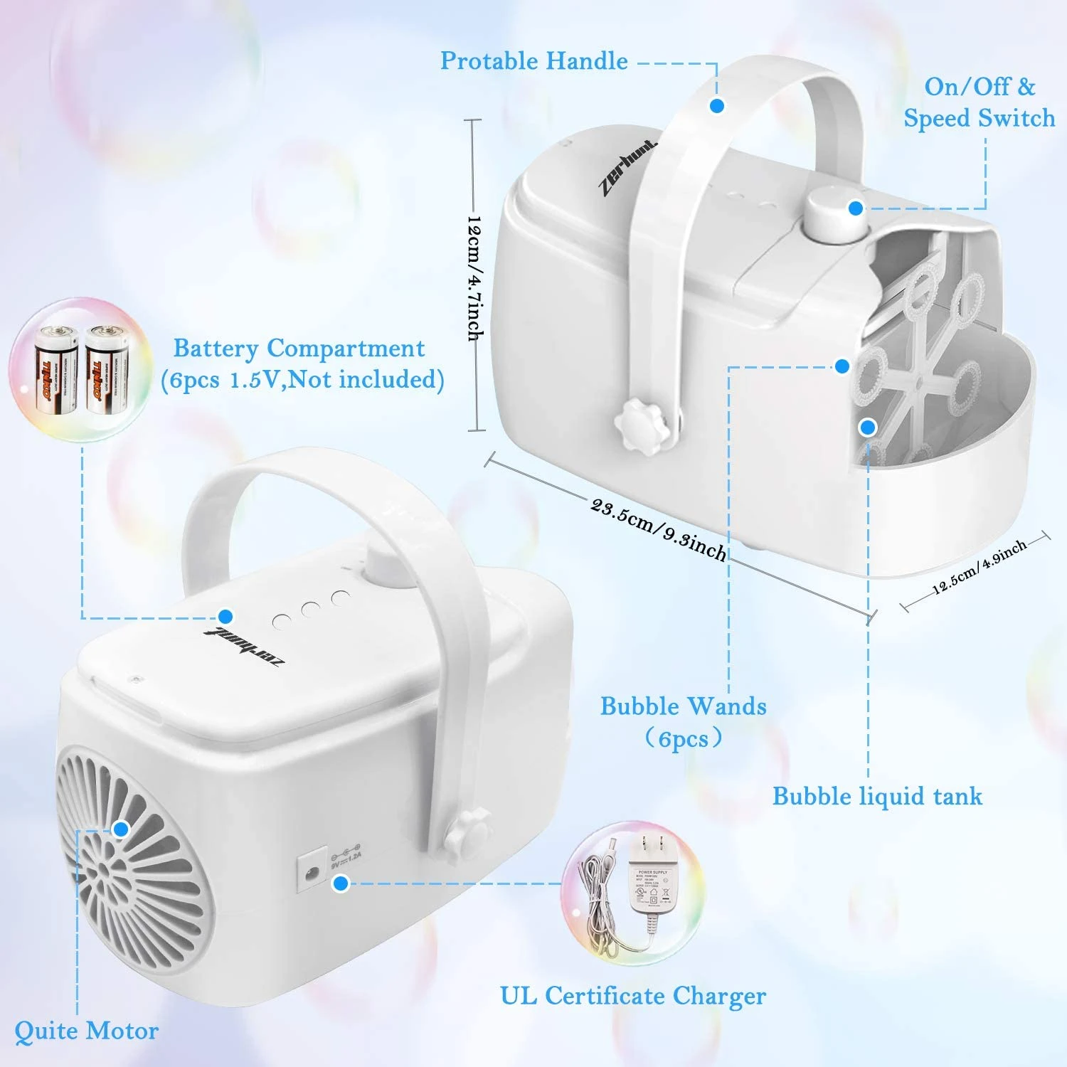 Bubble Machine Durable Automatic Bubble Blower, 5000+ Bubbles Per Minute Bubbles | BigEasyMart.com - Image 7