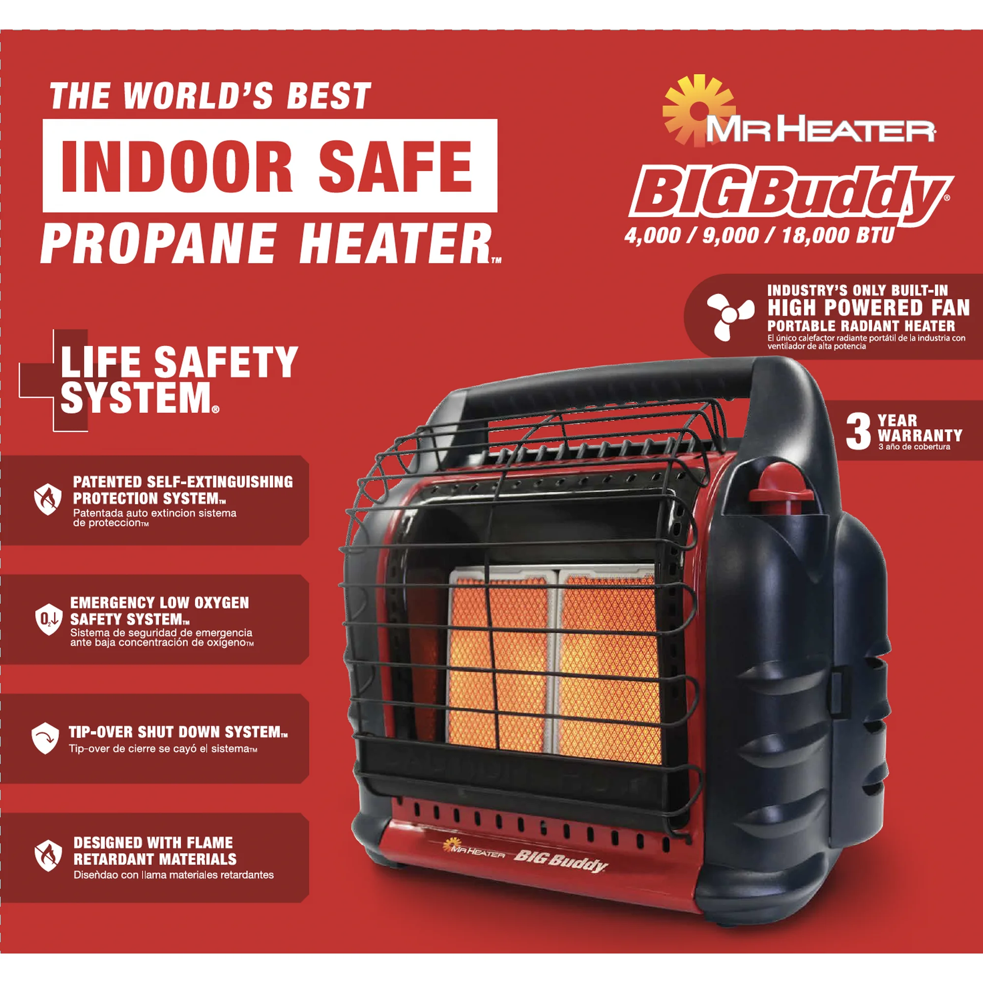 Mr. Heater Big Buddy 4,000-18,000 BTU 3 Setting Portable LP Gas Heater Unit | BigEasyMart.com - Image 13