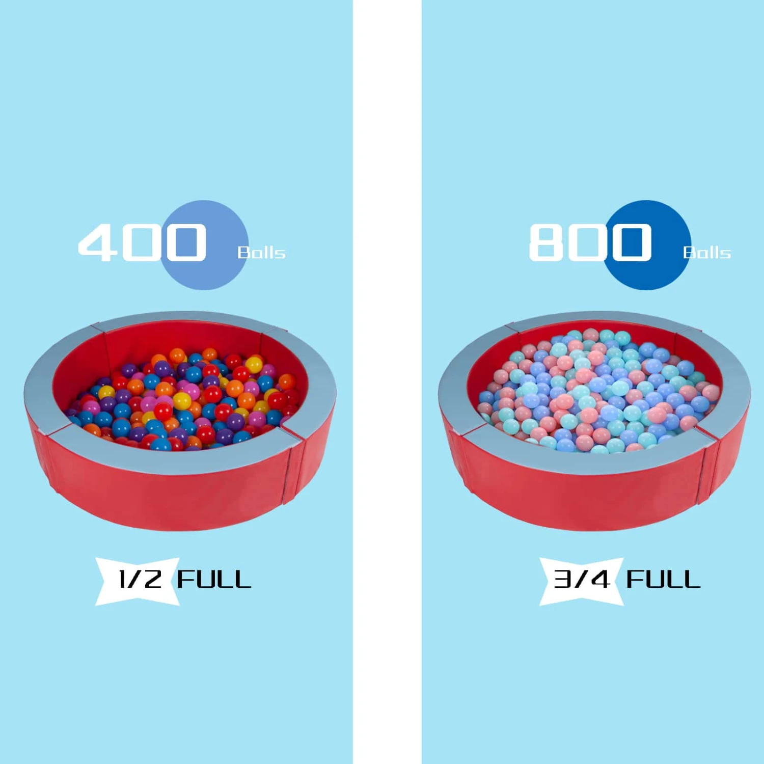 Polar Aurora Round Foam Ball Pit Round Ocean Ball Pool For Baby Kids Soft Children Toddler 44'' X 10'' | BigEasyMart.com - Image 6