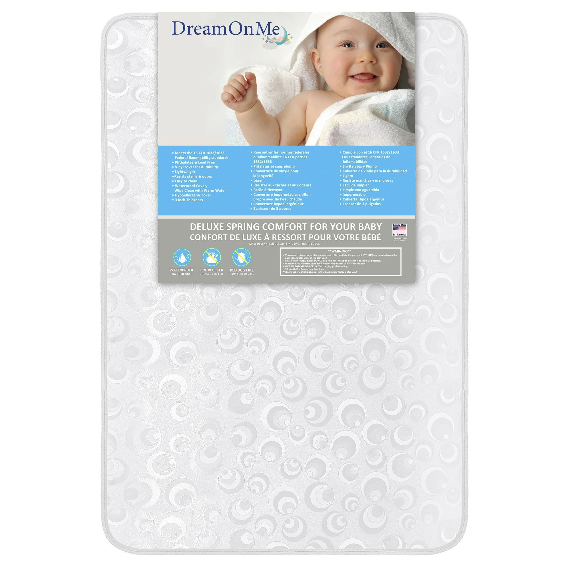Dream On Me, 3" Innerspring Mini Crib Mattress | BigEasyMart.com - Image 2