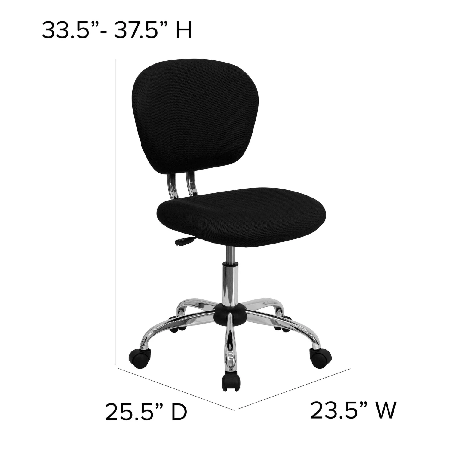 Flash Furniture Mid-Back Black Mesh Padded Swivel Task Office Chair With Chrome Base | BigEasyMart.com - Image 7