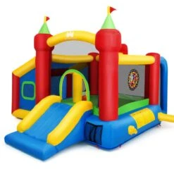 Topbuy Inflatable Castle Bounce House Kids Slide Jumping Playhouse With Ball Pit And Dart Board | BigEasyMart.com