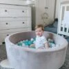 Nuby Grey Velvet Ball Pit With 200 Aqua, White, & Grey Balls | BigEasyMart.com