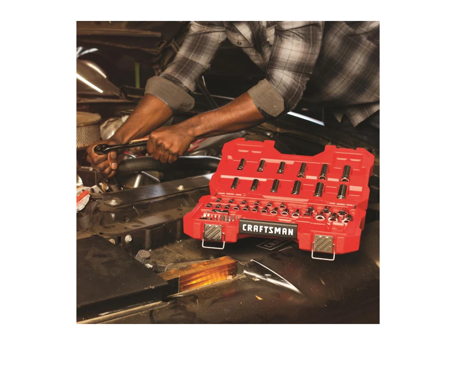 CRAFTSMAN CMMT82334L 51-Piece Standard (SAE) And Metric Combination Gunmetal Chrome Mechanics Tool Set (3/8-in) | BigEasyMart.com - Image 2