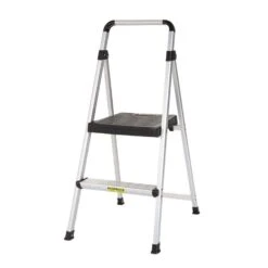 Cosco 39.37 In. H X 18.5 In. W X 23.62 In. D 225 Lb. Capacity 2 Step Aluminum Folding Step Stool | BigEasyMart.com