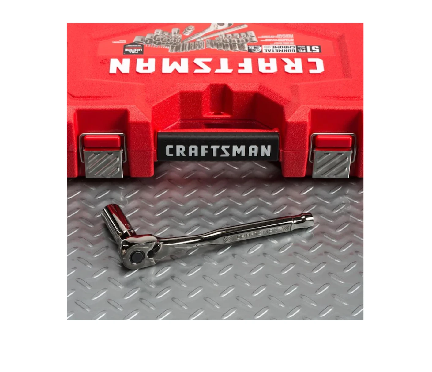 CRAFTSMAN CMMT82334L 51-Piece Standard (SAE) And Metric Combination Gunmetal Chrome Mechanics Tool Set (3/8-in) | BigEasyMart.com - Image 3