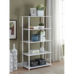 Mainstays No Tools 5-Shelf Storage Bookcase, White | BigEasyMart.com