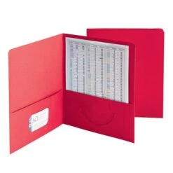 Smead Two-Pocket Folder, Textured Paper, 100-Sheet Capacity, 11 X 8.5, Red, 25/box Bundle Of 5 Boxes | BigEasyMart.com