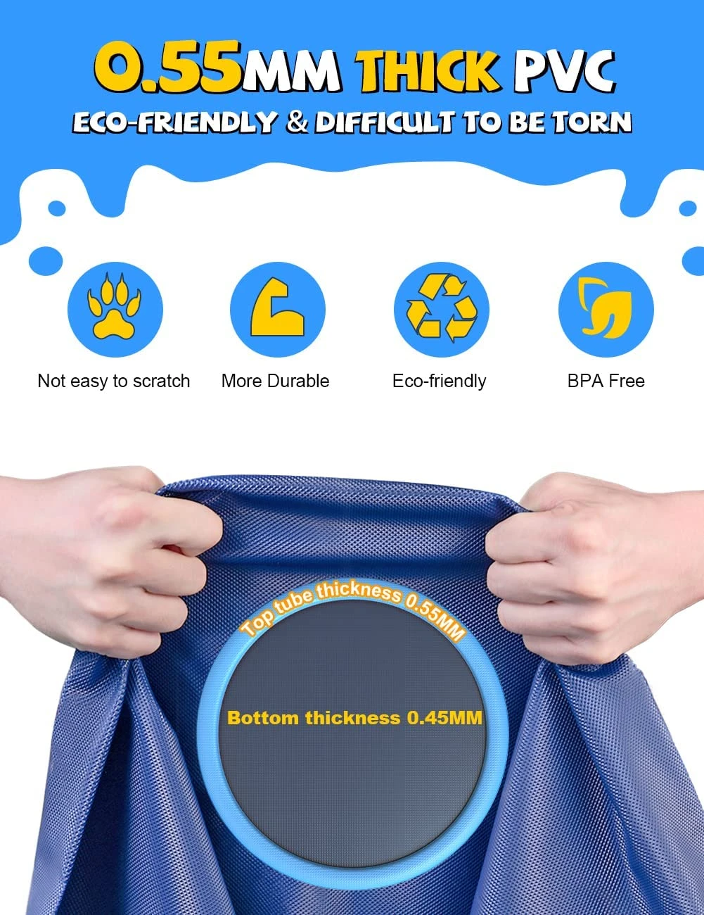 VISTOP Non-Slip Splash Pad For Kids And Dog, Thicken Sprinkler Pool Summer Outdoor Water Toys | BigEasyMart.com - Image 3