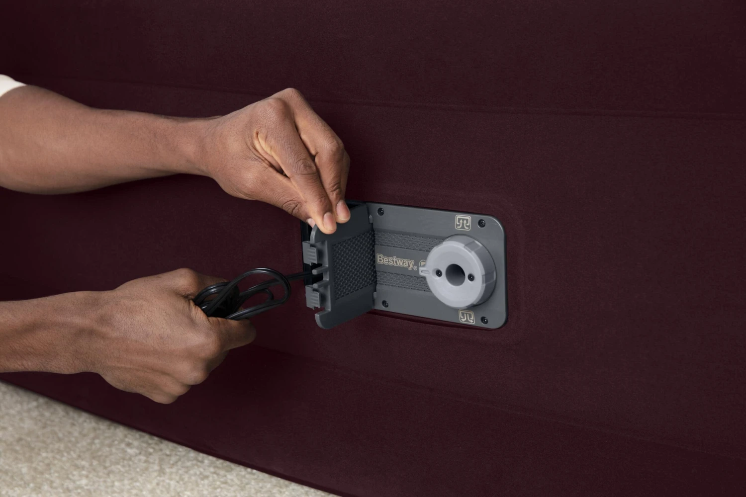 Bestway Maroon 20" Queen Air Mattress With Built-in Pump | BigEasyMart.com - Image 8