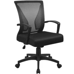 Furmax Manager's Chair With Swivel & Lumbar Support, 265 Lb. Capacity, Black | BigEasyMart.com