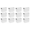 Sterilite 30 Quart Clear Plastic Storage Bin With White Latch Lid, 12 Pack | BigEasyMart.com