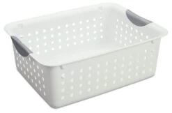 Sterilite Medium Ultra Plastic Storage Organizer Basket, White, (12 Pack) | BigEasyMart.com