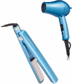 Babyliss Pro Nano Titanium 1 1/4" Ionic Straightener + Dual Voltage Travel Dryer | BigEasyMart.com