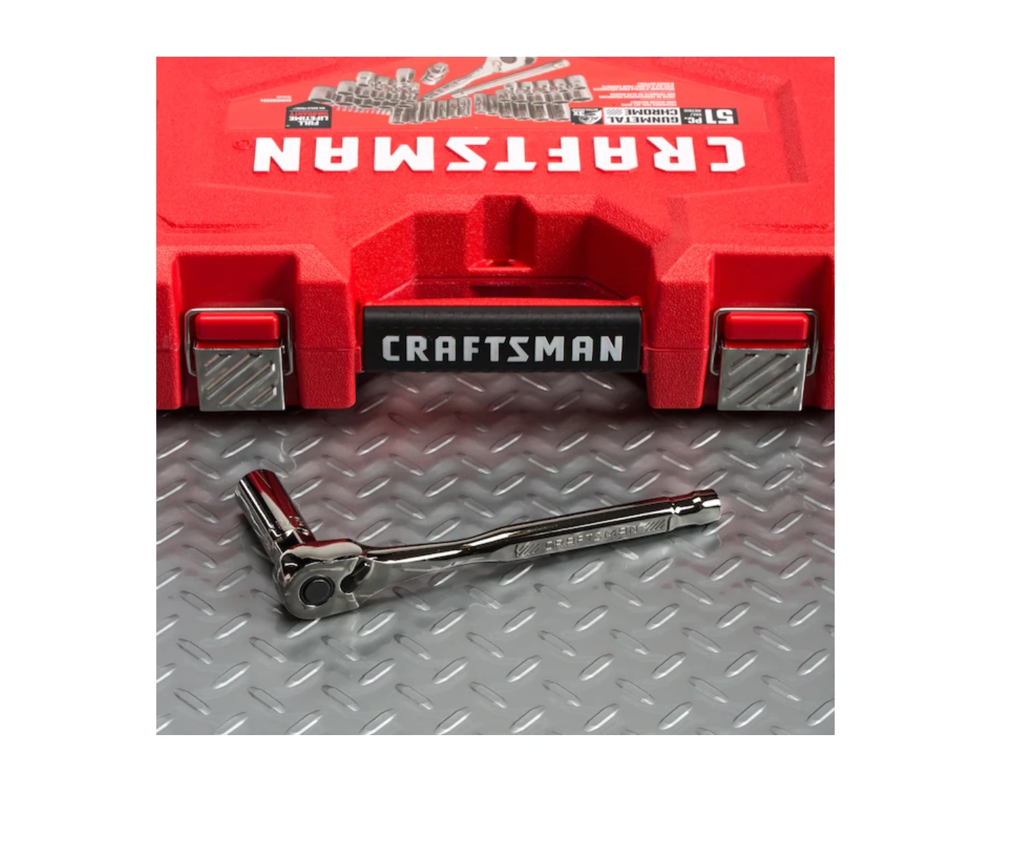 CRAFTSMAN CMMT82334L 51-Piece Standard (SAE) And Metric Combination Gunmetal Chrome Mechanics Tool Set (3/8-in) | BigEasyMart.com - Image 5