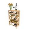 Hastings Home Contemporary Freestanding 25-Bottle Wine Rack - Brown Wood, 5-Tier Storage For Red Or White Wines | BigEasyMart.com