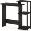 Furinno Efficient Home Laptop Notebook Computer Desk With Square Shelves, Espresso/Black | BigEasyMart.com
