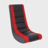 The Crew Furniture Classic Video Rocker Gaming Chair Faux Leather Mesh Black/Red | BigEasyMart.com