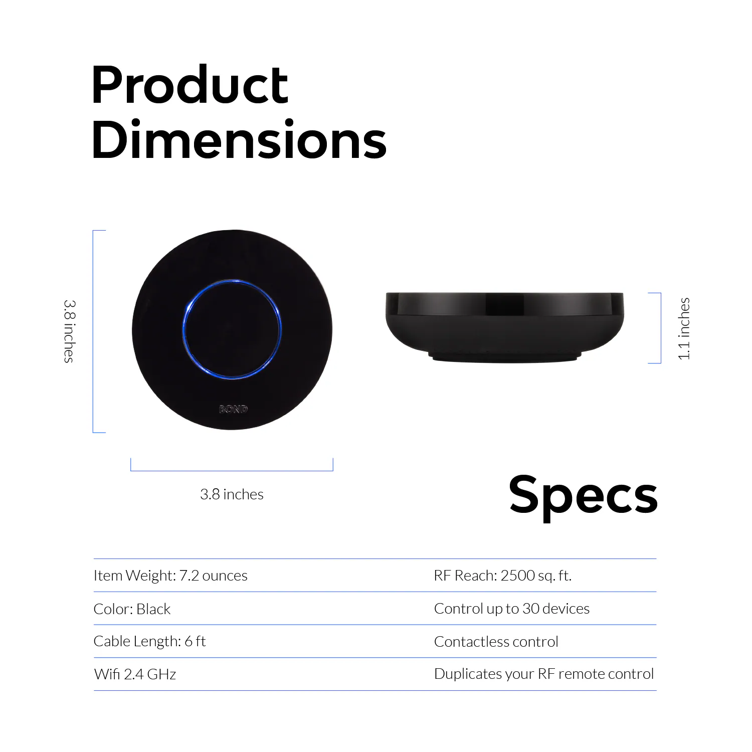 Bond Bridge (BD-1000) Smart Bridge For Allen + Roth Motorized Shades And Ceiling Fans - Black/Plastic | BigEasyMart.com - Image 6