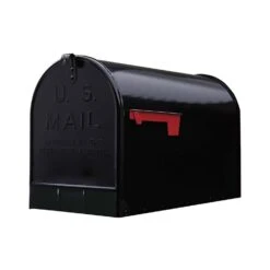 Gibraltar Mailboxes Stanley Jumbo Galvanized Steel Post Mount Black Mailbox | BigEasyMart.com