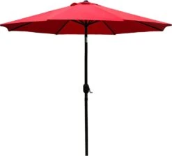 Sunnyglade 9' Patio Umbrella Outdoor Table Umbrella With 8 Sturdy Ribs (Red) | BigEasyMart.com