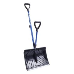 Snow Joe Shovelution Strain-Reducing Snow Shovel W/Spring Assisted Handle, Blue (18-Inch, Original) | BigEasyMart.com