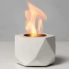 KIZZBY Table Top Fire Pit Bowl - Concrete Tabletop Fireplace Indoor Outdoor Decor Portable Rubbing Alcohol Burner Smores Maker | BigEasyMart.com