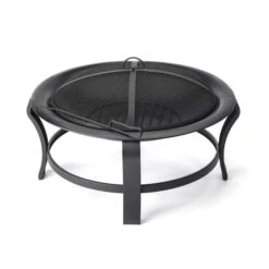 Luxury Living Furniture 31.5-in W Black Steel Wood-Burning Fire Pit | BigEasyMart.com