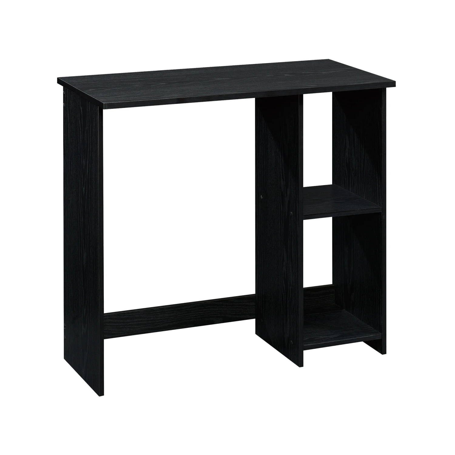 Mainstays Small Space Writing Desk With 2 Shelves, True Black Oak Finish | BigEasyMart.com