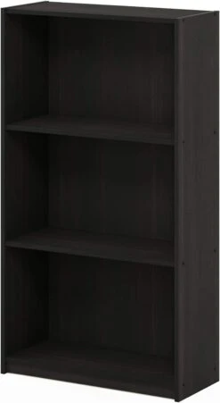 Furinno Basic 3-Tier Bookcase Storage Shelves, Espresso | BigEasyMart.com