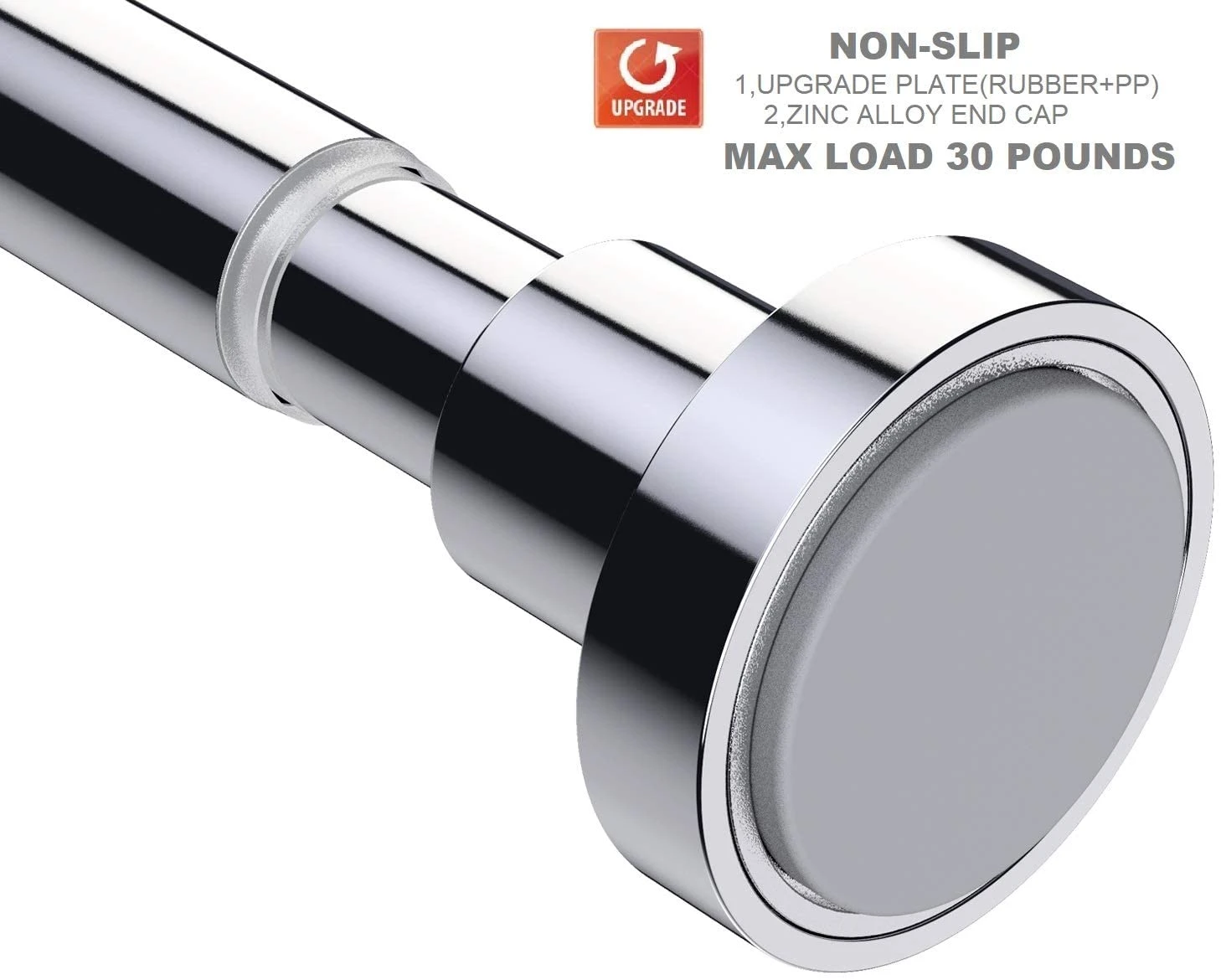 BRIOFOX Shower Curtain Rods 42-72 Inches, Rust Free + Non-Fall Down | BigEasyMart.com - Image 3