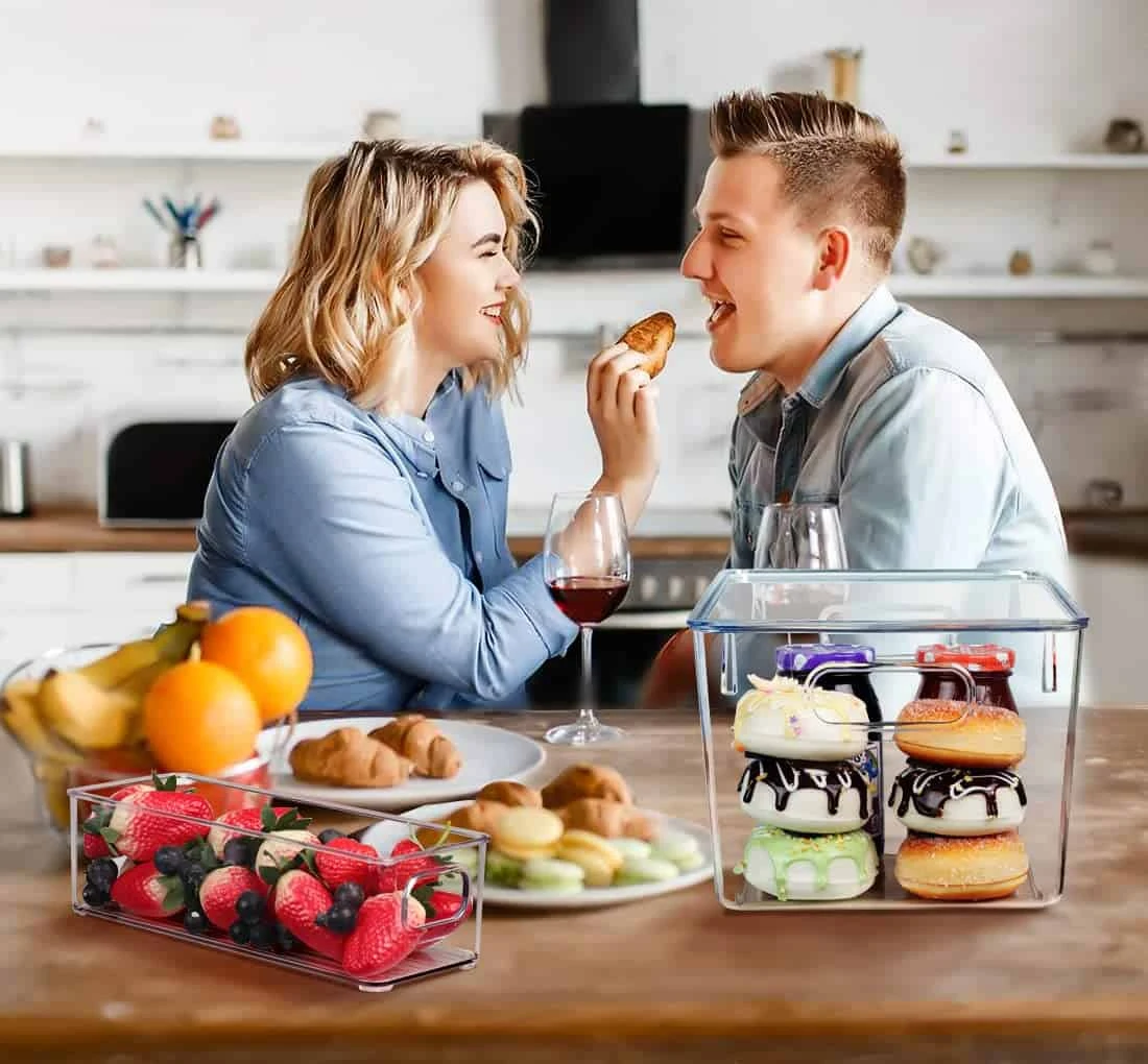 Set Of 8 Clear Plastic Storage Bins, 4 Large And 4 Small Stackable Storage Containers | BigEasyMart.com - Image 7