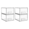 Vtopmart 4 Pack Clear Stackable Storage Drawers, 4.4'' Tall Acrylic Bathroom Makeup Organizer | BigEasyMart.com