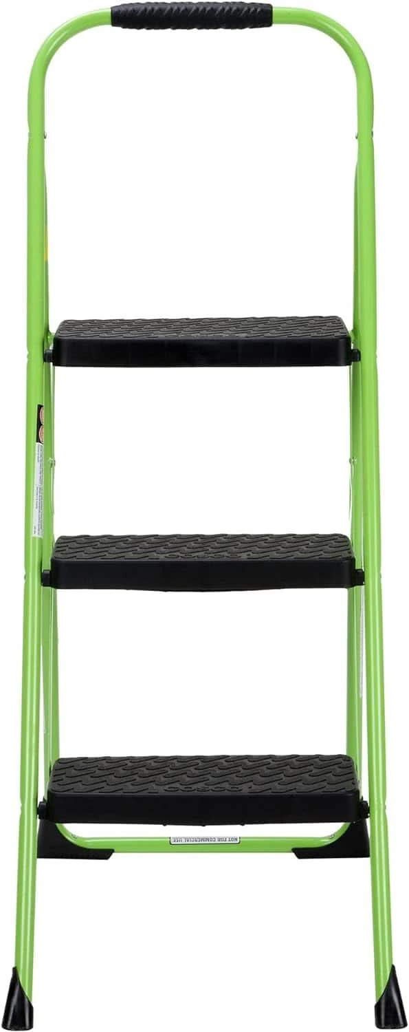 Cosco 11408GNF1E, Green Three Big Folding Step Stool With Rubber Hand Grip | BigEasyMart.com - Image 3