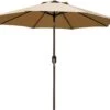 Blissun 9' Outdoor Market Patio Umbrella With Push Button Tilt And Crank, 8 Ribs (Tan) | BigEasyMart.com