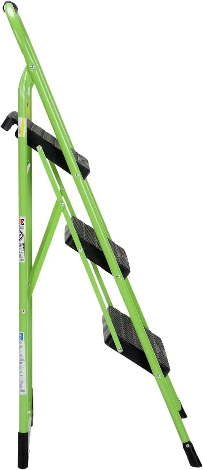 Cosco 11408GNF1E, Green Three Big Folding Step Stool With Rubber Hand Grip | BigEasyMart.com - Image 5