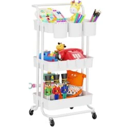 LEHOM Versatile 3-Tier Rolling Utility Cart For Organized Storage | BigEasyMart.com