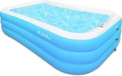 Inflatable Swimming Pool Efubaby 120" X 72" X 22" Swimming Pools Blow Up Pool Full Sized Inflatable Pools Toddler Pool Family Pool | BigEasyMart.com
