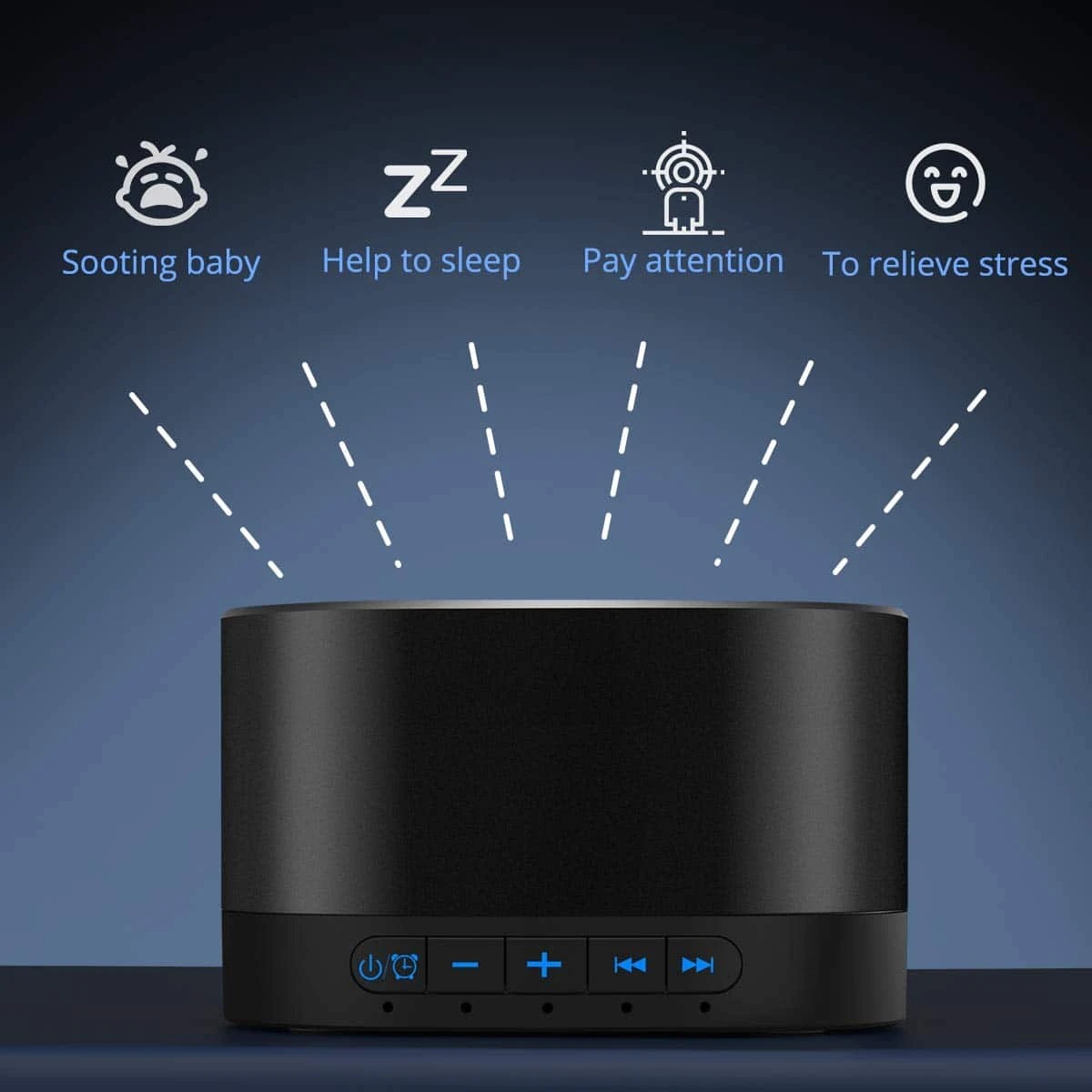 Magicteam Sound Machine White Noise Machine With 20 Non Looping Natural Soothing Sounds Memory Function 32 Levels | BigEasyMart.com - Image 4