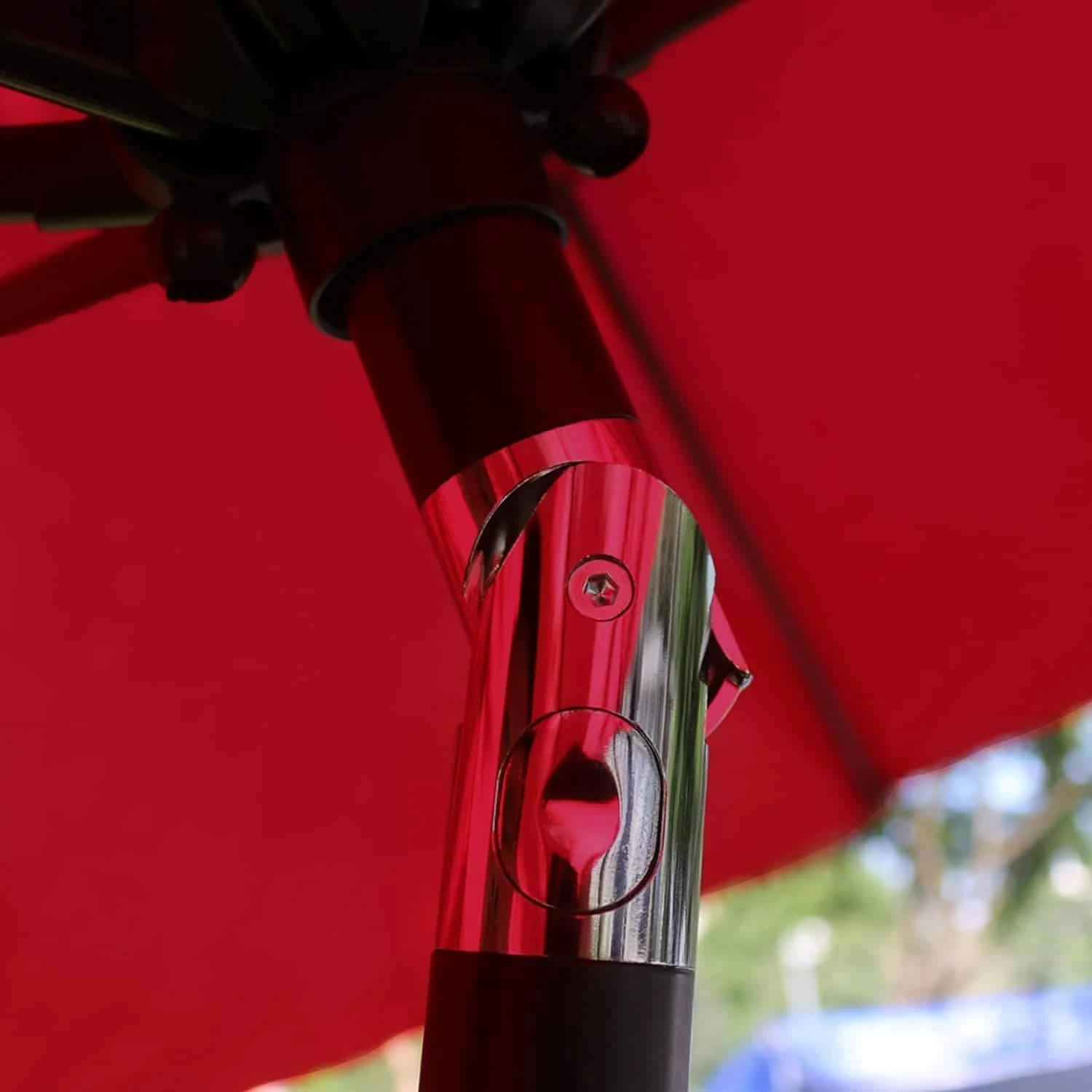 Sunnyglade 9' Patio Umbrella Outdoor Table Umbrella With 8 Sturdy Ribs (Red) | BigEasyMart.com - Image 2