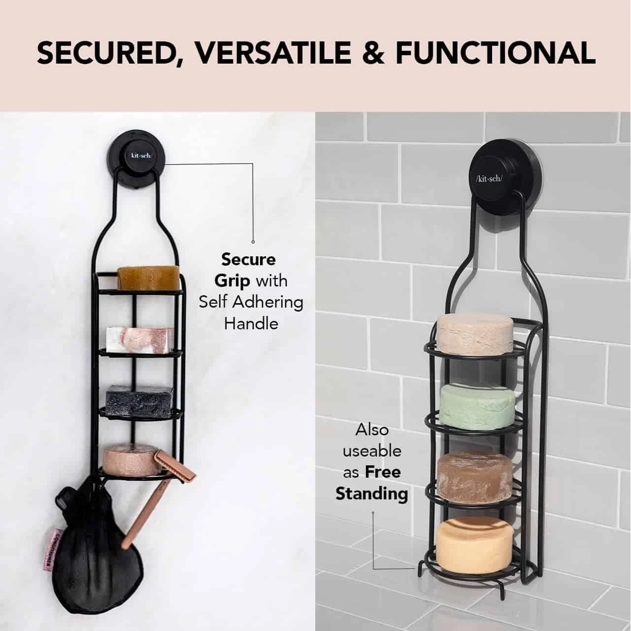 Kitsch Stainless Steel Shower Caddy With Suction Cup - Rust Proof Bar Soap Holder For Shower | BigEasyMart.com - Image 4