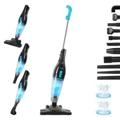 Intercleaner Corded Vacuum Cleaner, 15KPa Powerful Suction With 400W Motor, 12 In 1 Lightweight Bagless Stick Vac | BigEasyMart.com