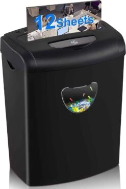 Woolsche Paper Shredder, 12-Sheet Cross Cut With 5.55-Gallon Basket, P-4 Security Level | BigEasyMart.com