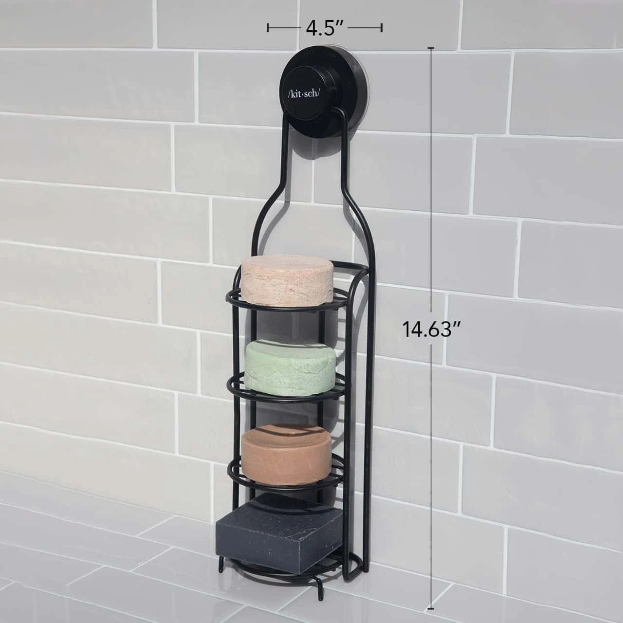 Kitsch Stainless Steel Shower Caddy With Suction Cup - Rust Proof Bar Soap Holder For Shower | BigEasyMart.com - Image 2