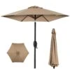 Best Choice Products 7.5ft Heavy-Duty Round Outdoor Market Table Patio Umbrella W/Steel Pole - Tan | BigEasyMart.com