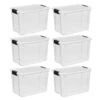 Sterilite Corporation 6-Pack Medium 7.5-Gallons (30-Quart) Clear Tote With Latching Lid | BigEasyMart.com