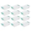 Sterilite Corporation 12-Pack Clip Boxes Small 0.47-Gallons (1.88-Quart) Clear Tote With Latching Lid | BigEasyMart.com