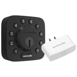 Ultraloq Modern Black Single Cylinder Deadbolt With WiFi Bridge Adapter - Grade 1 Security, Adjustable Backset, Traditional Re-Key Technology | BigEasyMart.com