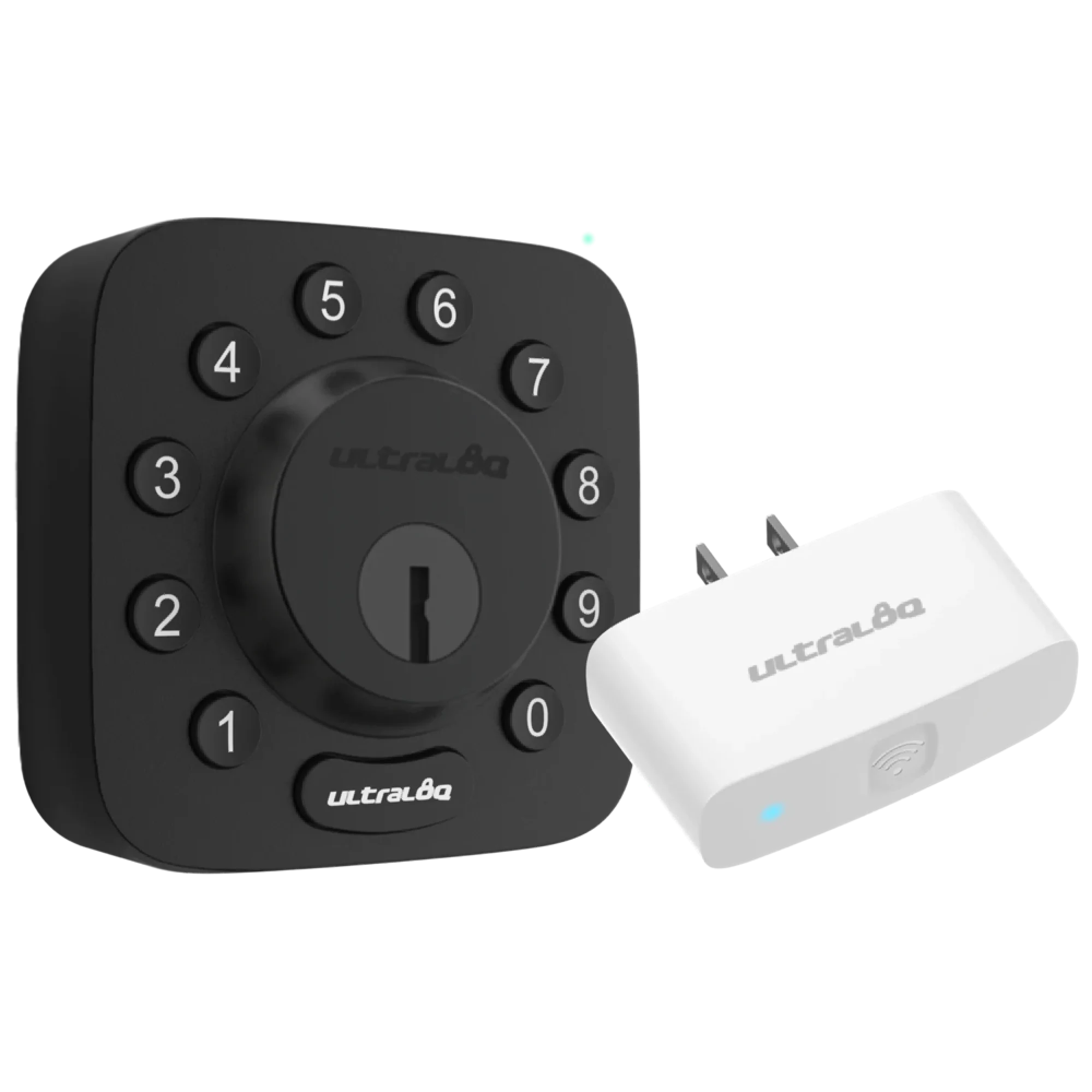 Ultraloq Modern Black Single Cylinder Deadbolt With WiFi Bridge Adapter - Grade 1 Security, Adjustable Backset, Traditional Re-Key Technology | BigEasyMart.com