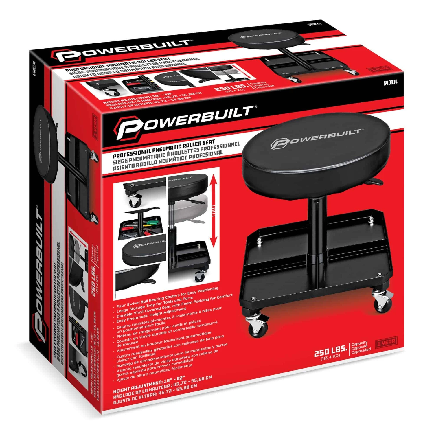 Powerbuilt 16.125-in X 16.125-in Work Seat | BigEasyMart.com - Image 8